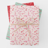 Wasserfarbe Candy Cane Weihnachten Geschenkpapier Set (Beispiel)