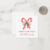 Wasserfarbe Candy Cane Weihnachten Mitteilungskarte (Vorderseite/Rückseite Beispiel)