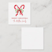Wasserfarbe Candy Cane Weihnachten Mitteilungskarte (Vorne/Hinten)