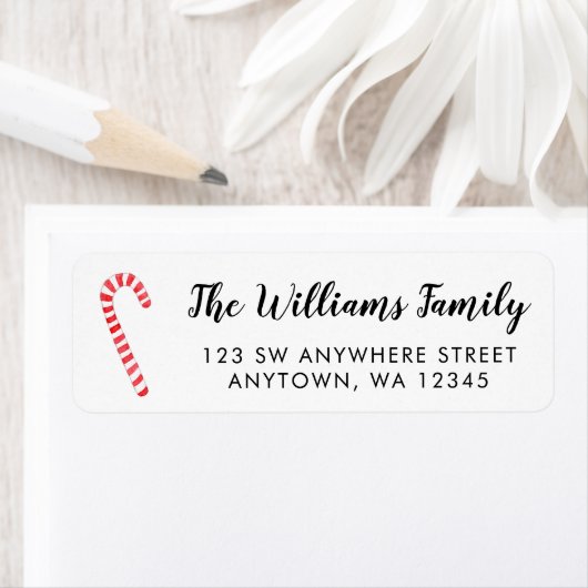 Wasserfarbe Candy Cane Weihnachtszeit Rücksendeadr (Insitu)