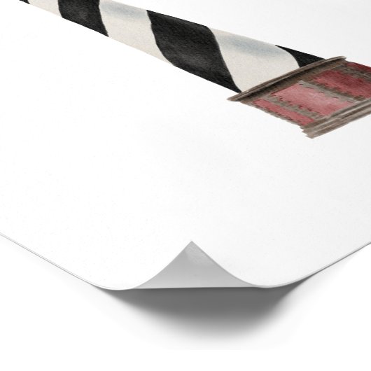 Wasserfarbe Cape Hatteras Leuchtturm Schöne Dekora Poster (Ecke)