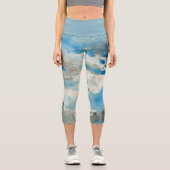 Wasserfarbe Capri Leggings (Vorderseite)