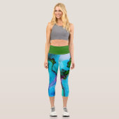 Wasserfarbe Capri Leggings (Vorderseite)