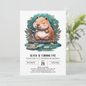 Wasserfarbe Capybara zum Geburtstag Einladung (Stehend Vorderseite)
