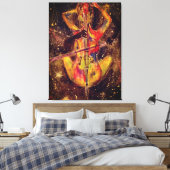Wasserfarbe - Cello Space Sonata - Dame mit Cello Leinwanddruck (Insitu (Schlafzimmer))