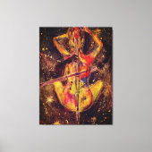 Wasserfarbe - Cello Space Sonata - Dame mit Cello Leinwanddruck (Vorderseite)