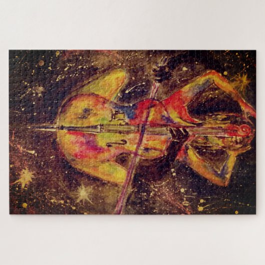Wasserfarbe - Cello Space Sonata - Lady and Cello Puzzle (Horizontal)
