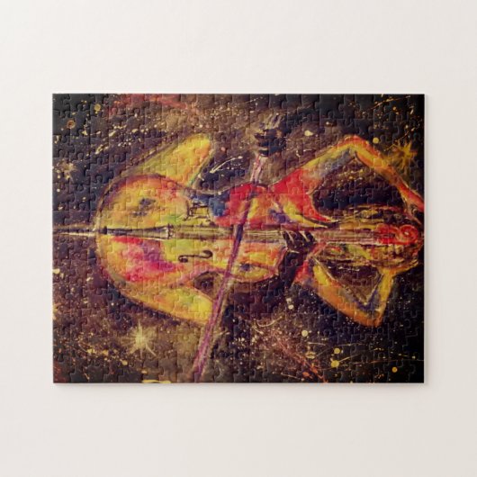 Wasserfarbe - Cello Space Sonata - Lady and Cello Puzzle (Horizontal)