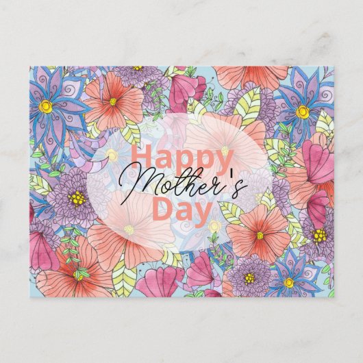 Wasserfarbe Charming floraler Botanischer Mutterta Postkarte (Vorderseite)