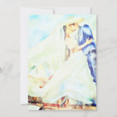 Wasserfarbe Charro und Bride Embrace Szene Hochzei Einladung (Rückseite)