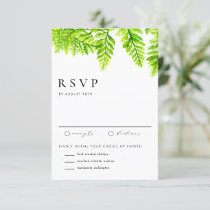 Wasserfarbe Chartreuse Green Fern Hochzeit RSVP Karte