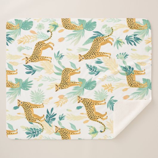 Wasserfarbe Cheetah Sherpadecke (Vorderseite (Horizontal))