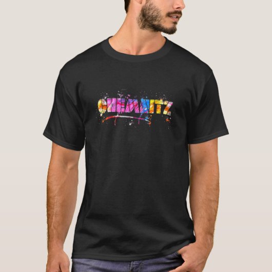 Wasserfarbe Chemnitz Chemnitz Buchstaben T-Shirt (Vorderseite)