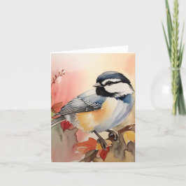 Wasserfarbe Chickadee geklappt Danke Karte