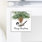 Wasserfarbe Chickadee Pine Cone Winter Weihnachten Magnet