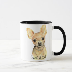 Wasserfarbe Chihuahua, Haustier Tasse