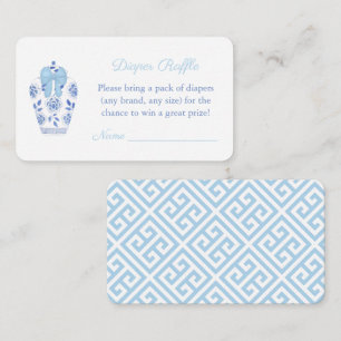 Wasserfarbe Chinoiserie Babydusche Windelwanne Win Begleitkarte