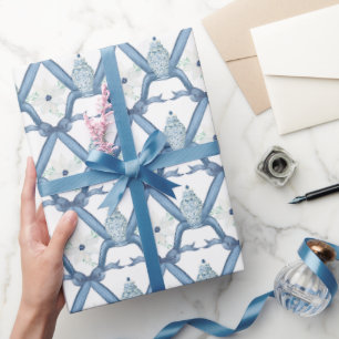 Wasserfarbe Chinoiserie Blue Floral Ginger Jards Geschenkpapier