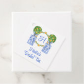 Wasserfarbe Chinoiserie Citrus Topiary Monogram Geschenkanhänger (Beispiel)