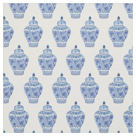 Wasserfarbe Chinoiserie Ginger Jar Fabric Stoff (Muster)