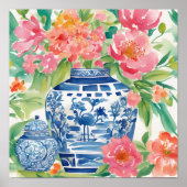 Wasserfarbe Chinoiserie Ginger Jar von Blume Poster (Vorne)
