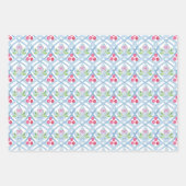 Wasserfarbe Chinoiserie Ginger Jars & Holly Geschenkpapier Set (Vorderseite)