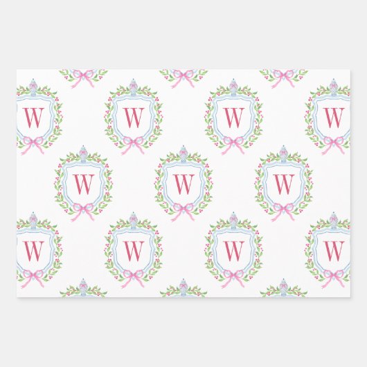 Wasserfarbe Chinoiserie Ginger Jars Wappen Geschenkpapier Set (Vorderseite)