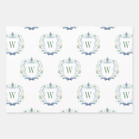 Wasserfarbe Chinoiserie Ginger Jars Wappen Geschenkpapier Set (Vorderseite)