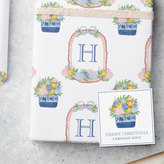 Wasserfarbe Chinoiserie Mandarins Weihnachtsgesche Mitteilungskarte