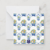 Wasserfarbe Chinoiserie Mandarins Weihnachtsgesche Mitteilungskarte (Rückseite)