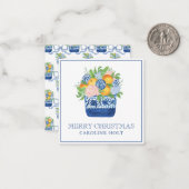 Wasserfarbe Chinoiserie Mandarins Weihnachtsgesche Mitteilungskarte (Vorderseite/Rückseite Beispiel)