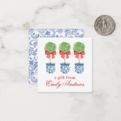 Wasserfarbe Chinoiserie Roter Bow Topirie Einschli Mitteilungskarte (Vorderseite/Rückseite Beispiel)