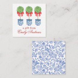 Wasserfarbe Chinoiserie Roter Bow Topirie Einschli Mitteilungskarte