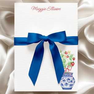 Wasserfarbe Chinoiserie Vase of Red Strawberries Dankeskarte