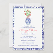 Wasserfarbe Chinoiserie Vase of Red Strawberries Einladung (Vorderseite)