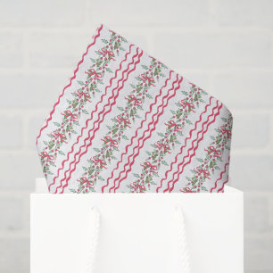 Wasserfarbe Chinoiserie Weihnachten Roter Bow Mist Seidenpapier