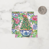 Wasserfarbe Chinoiserie Weihnachtsbaum Mitteilungskarte (Vorderseite/Rückseite Beispiel)
