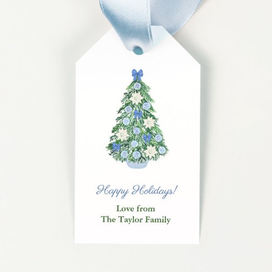 Wasserfarbe Chinoiserie Zitrone Tree Frohe Weihnac Geschenkanhänger