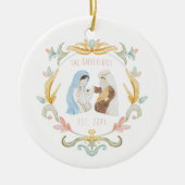 Wasserfarbe Christlich Weihnachtskrippe Keramik Ornament (Vorne)