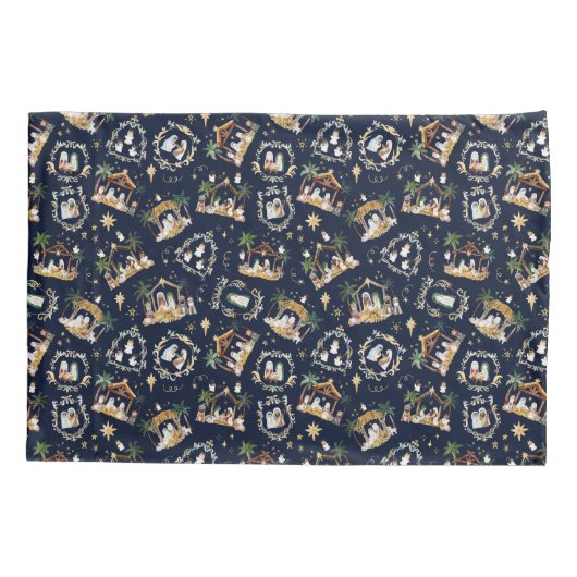 Wasserfarbe Christlich Weihnachtskrippe Kissenbezug (Rückseite)