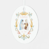 Wasserfarbe Christlich Weihnachtskrippe Ornament Aus Metall (Vorderseite links)