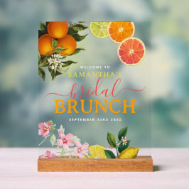 Wasserfarbe Citrus Bridal Brunch Brautparty Acrylschild