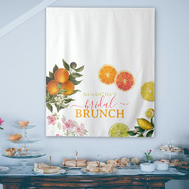 Wasserfarbe Citrus Bridal Brunch Brautparty Wandteppich