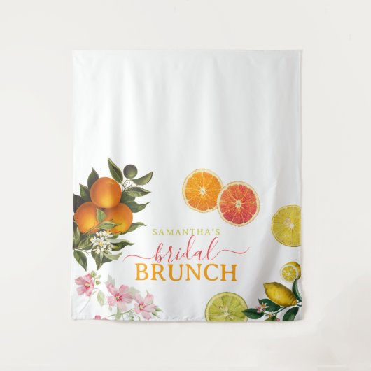 Wasserfarbe Citrus Bridal Brunch Brautparty Wandteppich (Vorderseite)