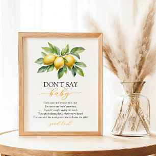 Wasserfarbe Citrus Lemon Baby Showspiel Poster