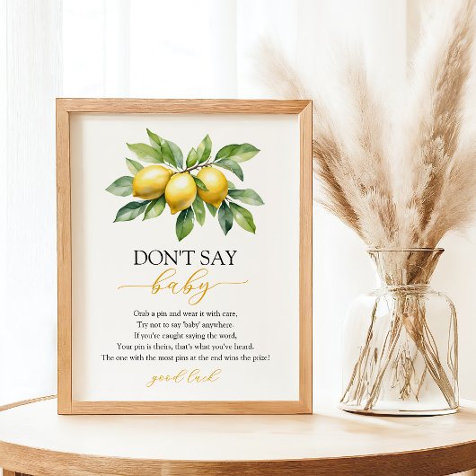 Wasserfarbe Citrus Lemon Baby Showspiel Poster