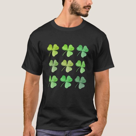 Wasserfarbe Clover St. Paddy's Day Proud Irish Luc T-Shirt (Vorderseite)