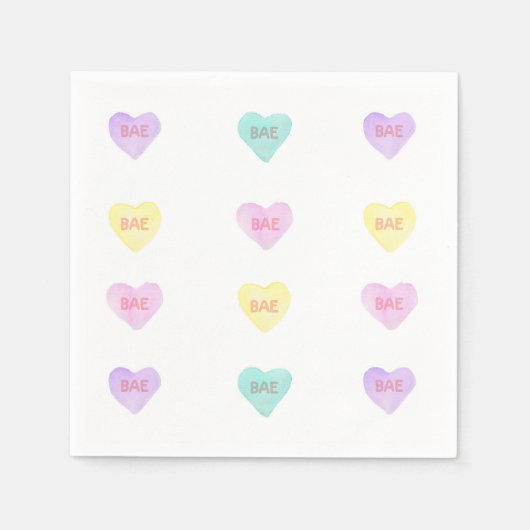Wasserfarbe Convo Heartz BAE Napkins Serviette (Vorderseite)