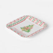 Wasserfarbe Coquette Bow Weihnachtsbaum Pappteller (Gewinkelt)