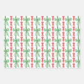Wasserfarbe Coquette Bows Weihnachtsbaum Geschenkpapier Set (Vorderseite 2)